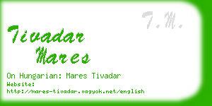 tivadar mares business card